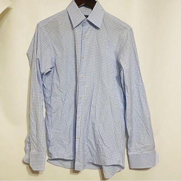 Hugo Boss Men's Multicolor Plaid Long Sleeve Dress Shirt Size 15.5 34/35 - Picture 1 of 10